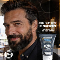 Menfirst Gradual Gray - Good Bye Gray Hair- 3-in-1 Shampoo + Beard Wash & Darkening Pomade - 3 Pack Bundle