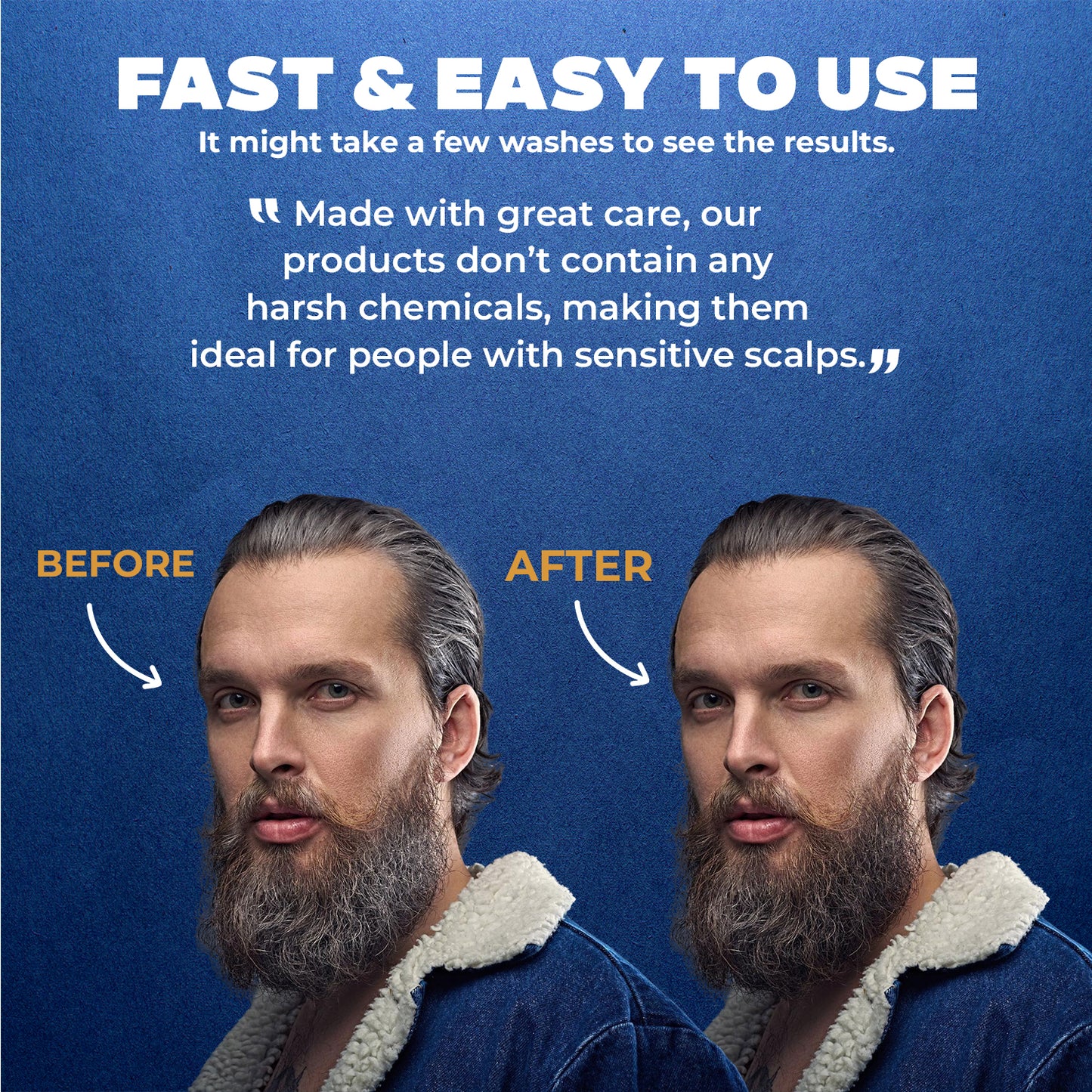 Menfirst Gradual Gray - Good Bye Gray Hair- 3-in-1 Shampoo & Darkening Pomade - Light Brown to Blonde Hair - 2 Pack Bundle