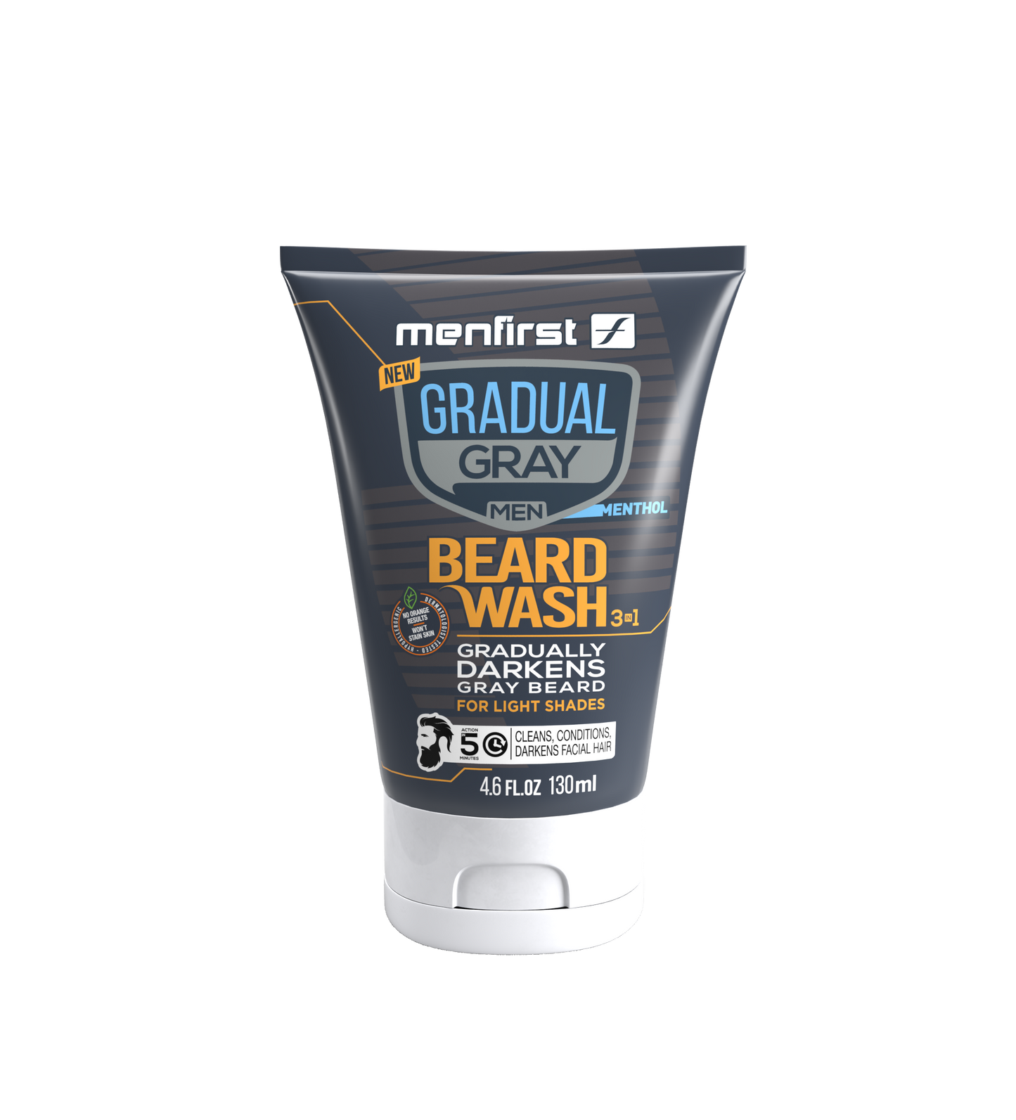 Menfirst Gradual Gray - Beard Wash - Darkening Formula - 3 Pack - 4.6 Oz Each