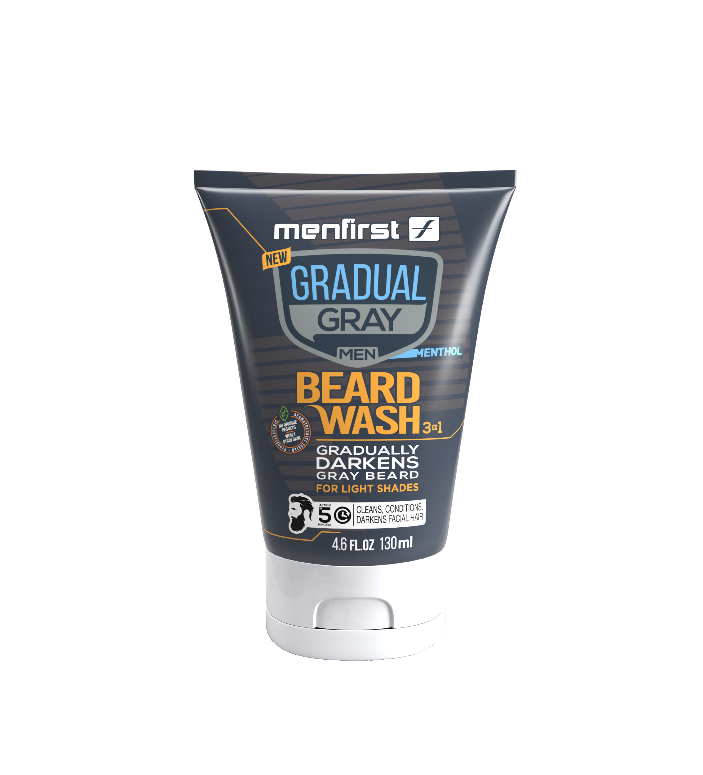Menfirst Gradual Gray - Beard Wash - Darkening Formula - 3 Pack - 4.6 Oz Each