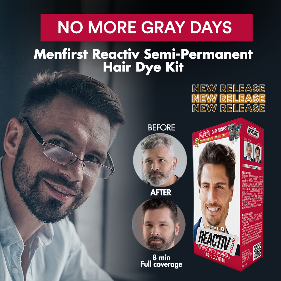 Menfirst - Reactiv Semi-Permanent Instant Hair Dye for Men - 1 Pack - 1.69 Oz Each