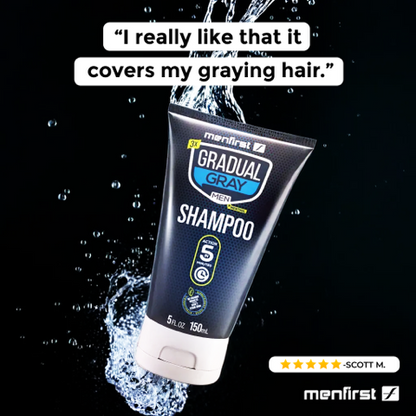 Menfirst Gradual Gray - 3-in-1 Shampoo - Natural Darkening Formula - 1 Pack - 5 Oz Each
