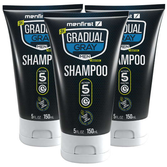 Menfirst Gradual Gray - 3-in-1 Shampoo - Darkening Formula - 3 Pack - 5 Oz Each