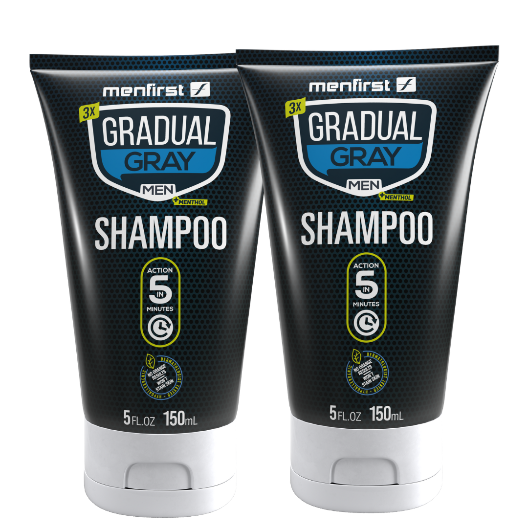 Menfirst Gradual Gray - 3-in-1 Shampoo - Darkening Formula - 2 Pack - 5 Oz Each -