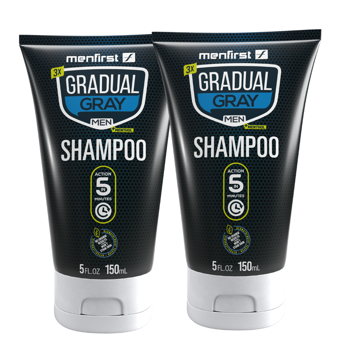 Menfirst Gradual Gray - 3-in-1 Shampoo - Natural Darkening Formula - 2 Pack - 5 Oz Each -