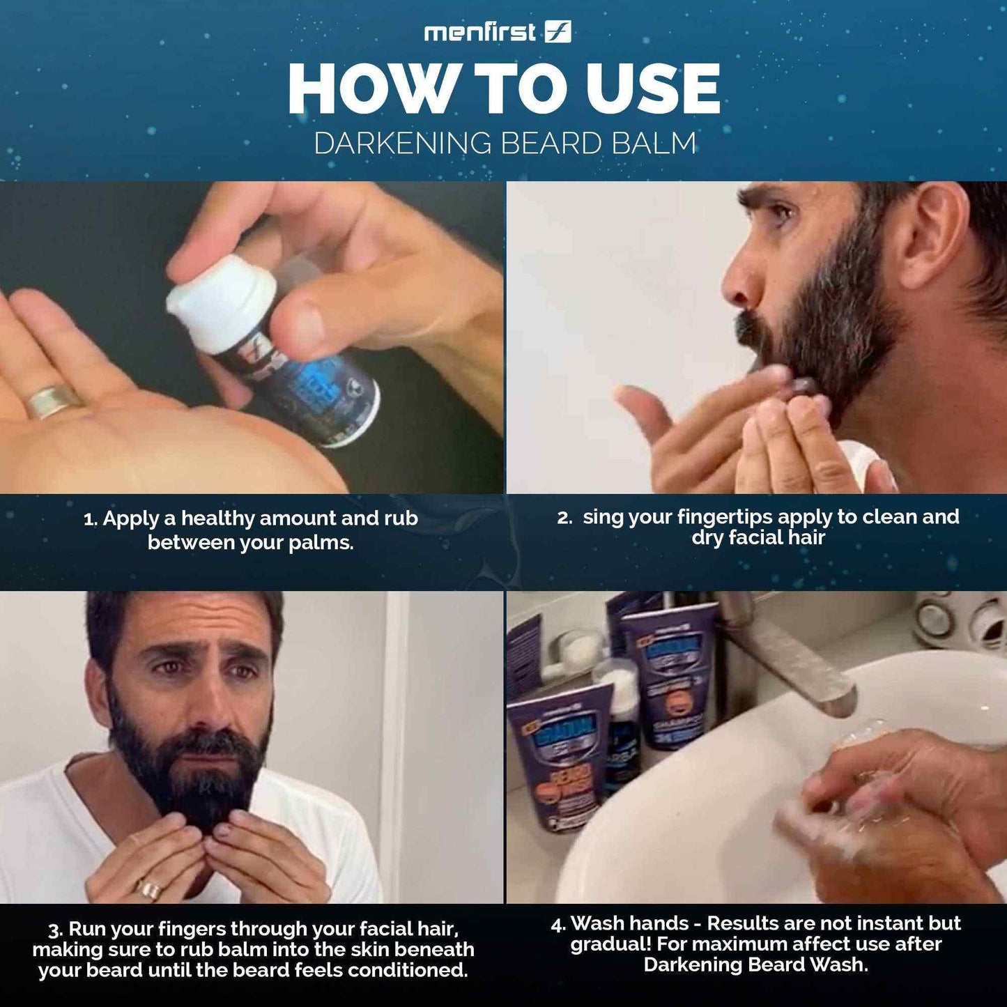 Leave-in Darkening Beard Balm - Menfirst - Dye hair