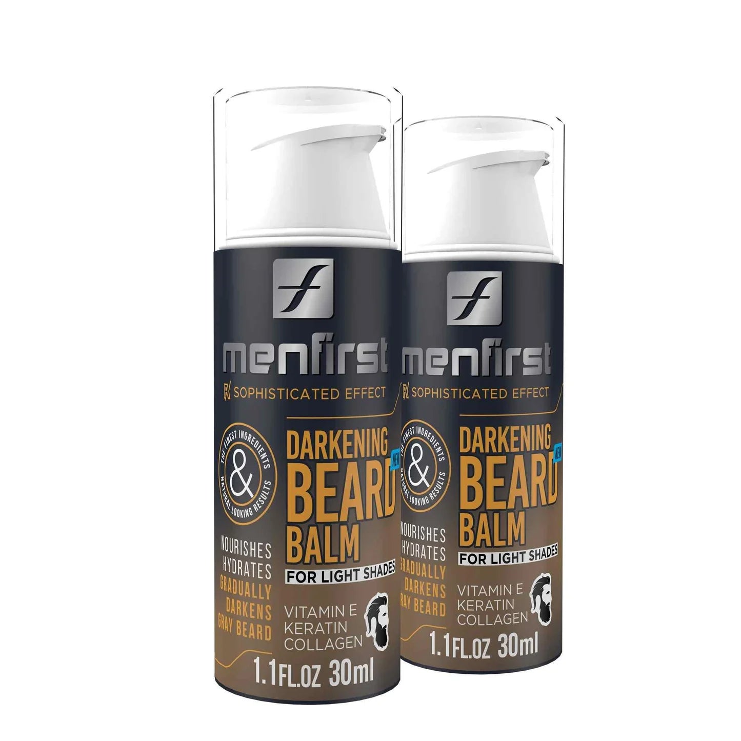 Menfirst Gradual Gray - Beard Balm - Darkening Formula - 2 Pack - 1.1 Oz Each