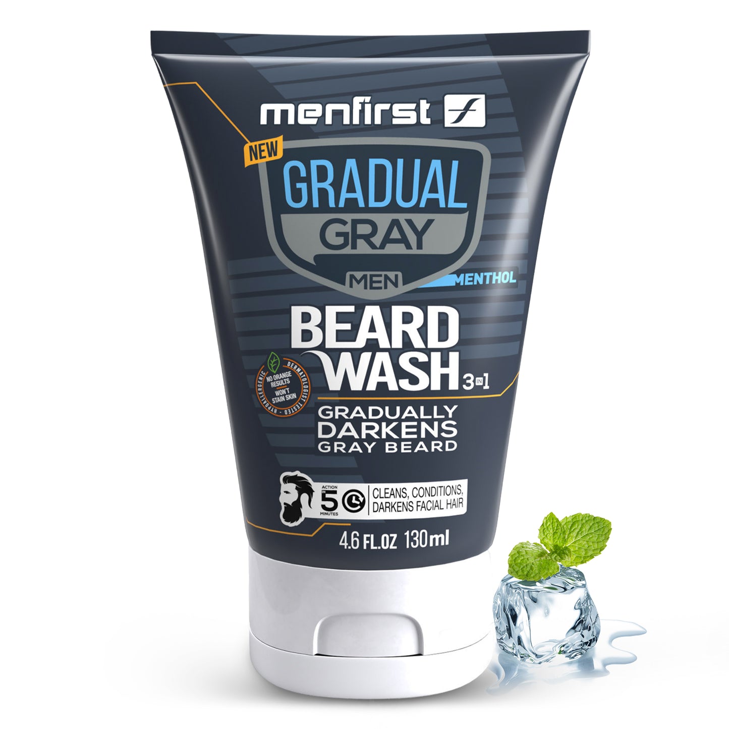 Menfirst Gradual Gray - Beard Wash - Darkening Formula - 1 Pack - 4.6 Oz Each