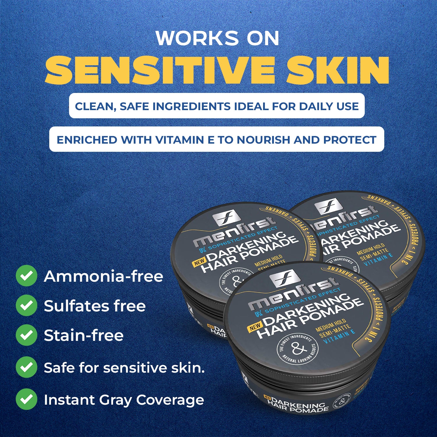 Menfirst -Darkening Hair Pomade for Men