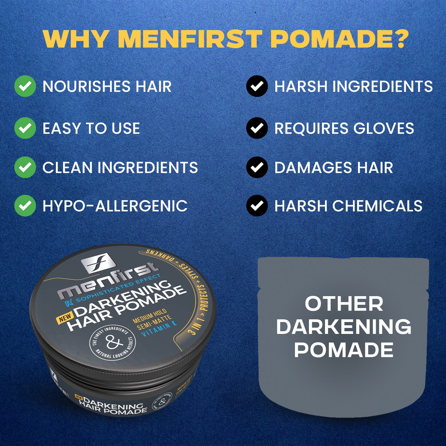 Menfirst -Darkening Hair Pomade for Men