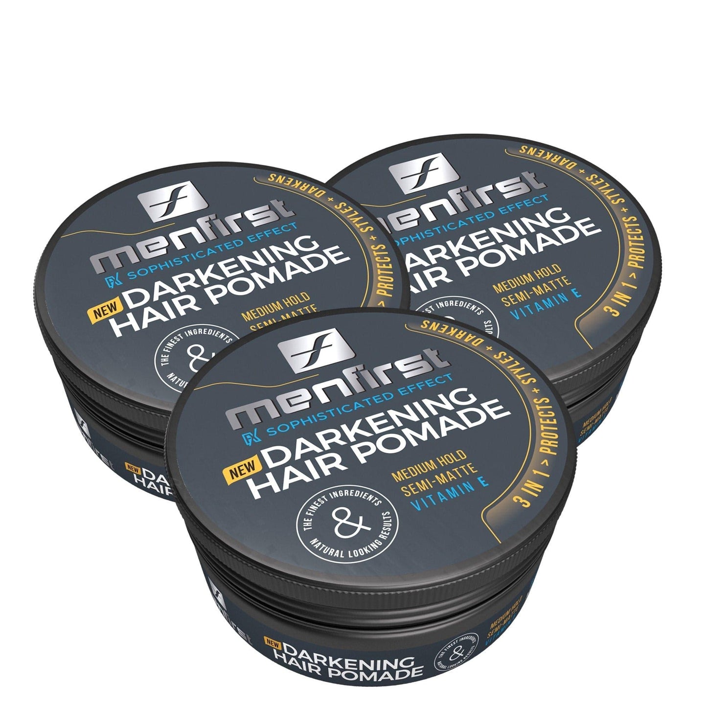 MENFIRST DARKENING HAIR POMADE - Wax like styling paste that instantly darkens white hair - 3 Pack - Menfirst - Dye hair