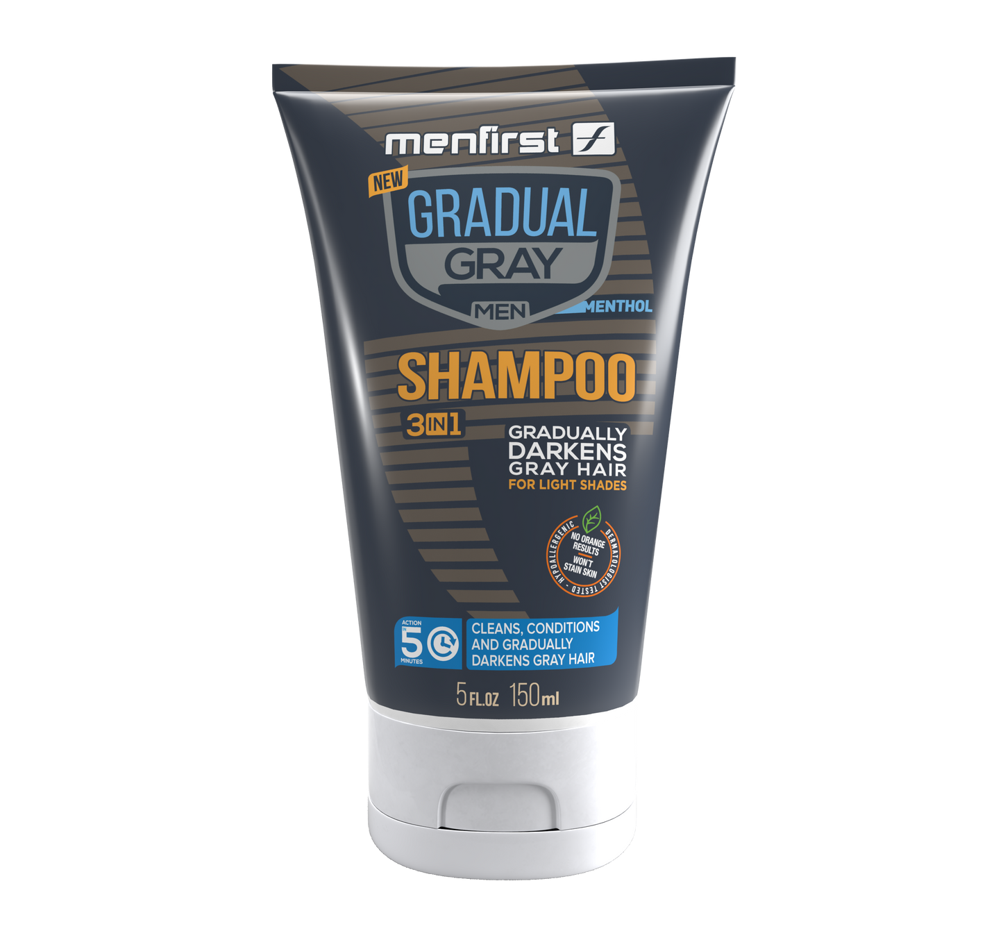 Menfirst Gradual Gray - 3-in-1 Shampoo - Natural Darkening Formula - 1 Pack - 5 Oz Each