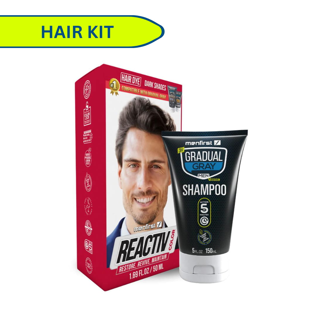 Menfirst - Reactiv Hair Dye and 3-in-1 Shampoo - 2 Pack Bundle