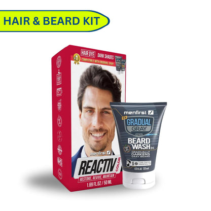 Menfirst - Reactiv Hair Dye and Beard Wash - 2 Pack Bundle