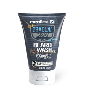 Menfirst Gradual Gray - Beard Wash - Darkening Formula - 1 Pack - 4.6 Oz Each