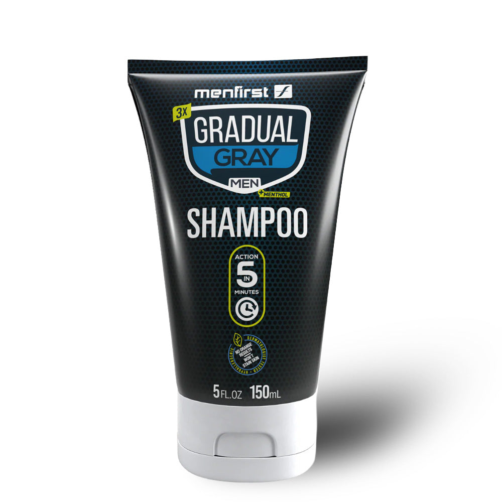 Menfirst Gradual Gray - Good bye Gray Beard - 3-in-1 Shampoo & Beard Wash - 2 Pack Bundle
