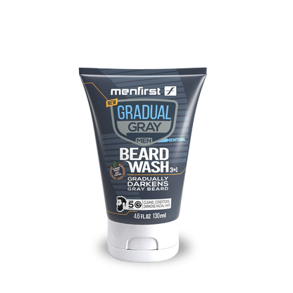 Menfirst Gradual Gray - Beard Wash - Natural Darkening Formula - 1 Pack - 4.6 oz Each