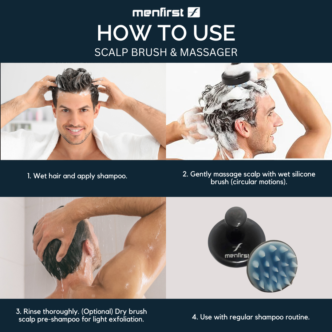 MenFirst Scalp Brush & Massager: Elevate Your Shampoo Routine | Haircare Tool