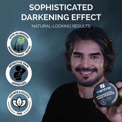 Menfirst Darkening Hair Pomade - Instant Gray Coverage for Hair and Beard