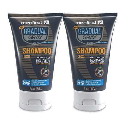 Menfirst Gradual Gray - 3-in-1 Shampoo - Natural Darkening Formula - 1 Pack - 5 Oz Each