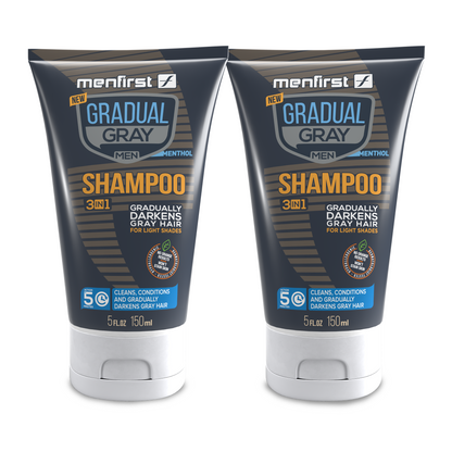 Menfirst Gradual Gray - 3-in-1 Shampoo - Natural Darkening Formula - 2 Pack - 5 Oz Each