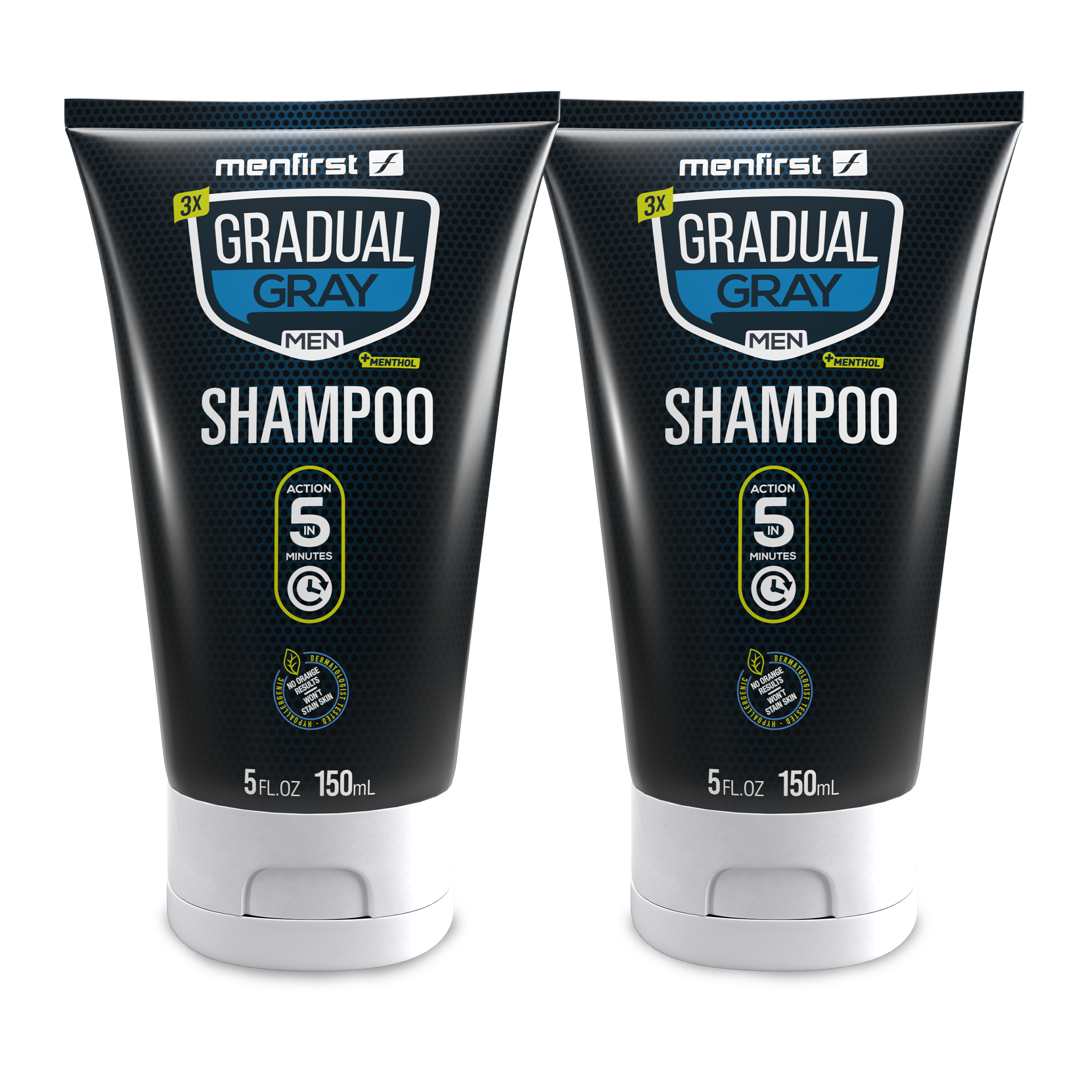 Menfirst Gradual Gray - 3-in-1 Shampoo - Darkening Formula - 2 Pack - 5 Oz Each