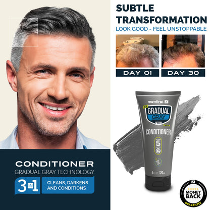 Gradual Gray 3-in-1 Hair Darkening Shampoo Bundle (2-Pack) & Conditioner  -  Shampoo for gray hair