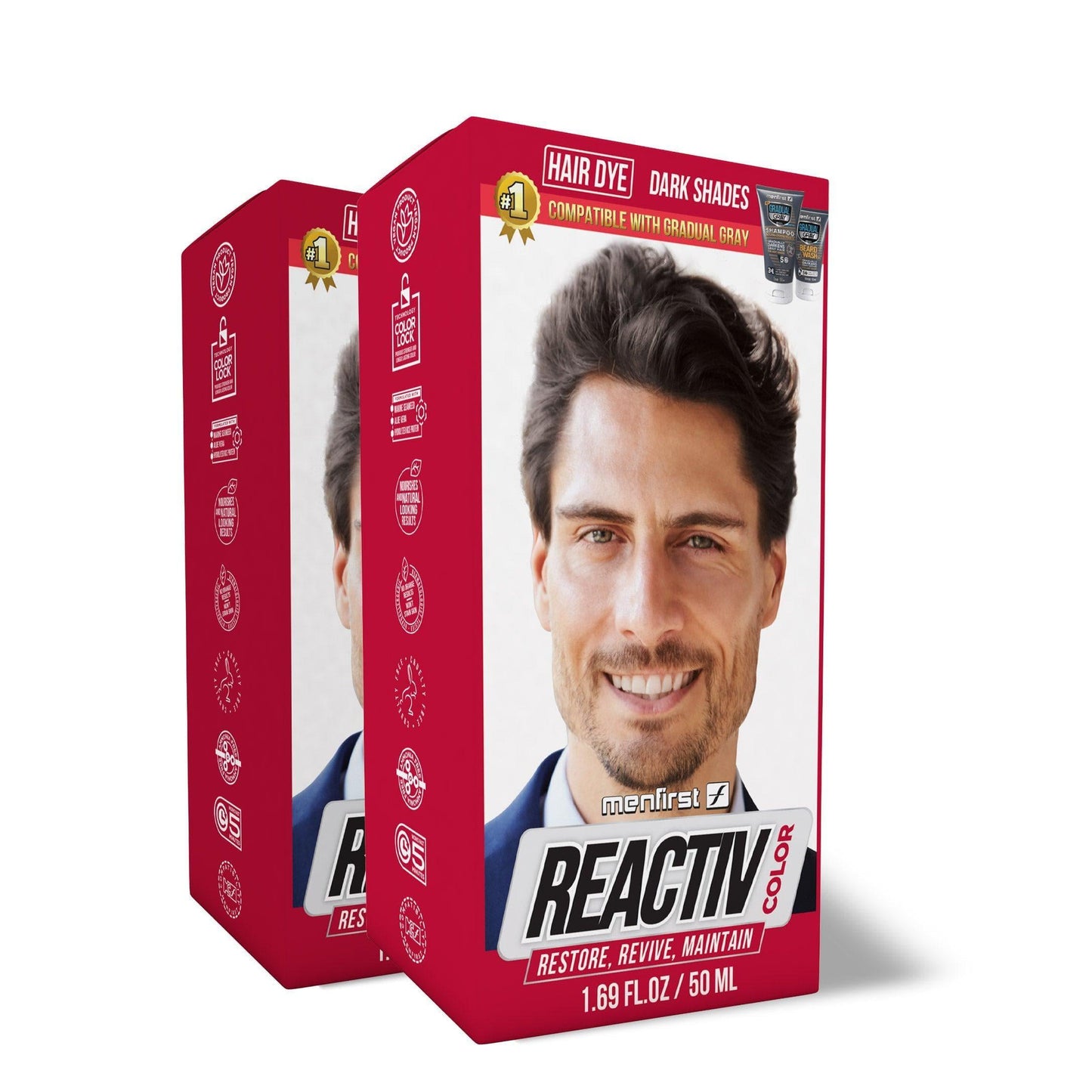 Menfirst - Reactiv Semi-Permanent Instant Hair Dye for Men - 1 Pack - 1.69 Oz Each