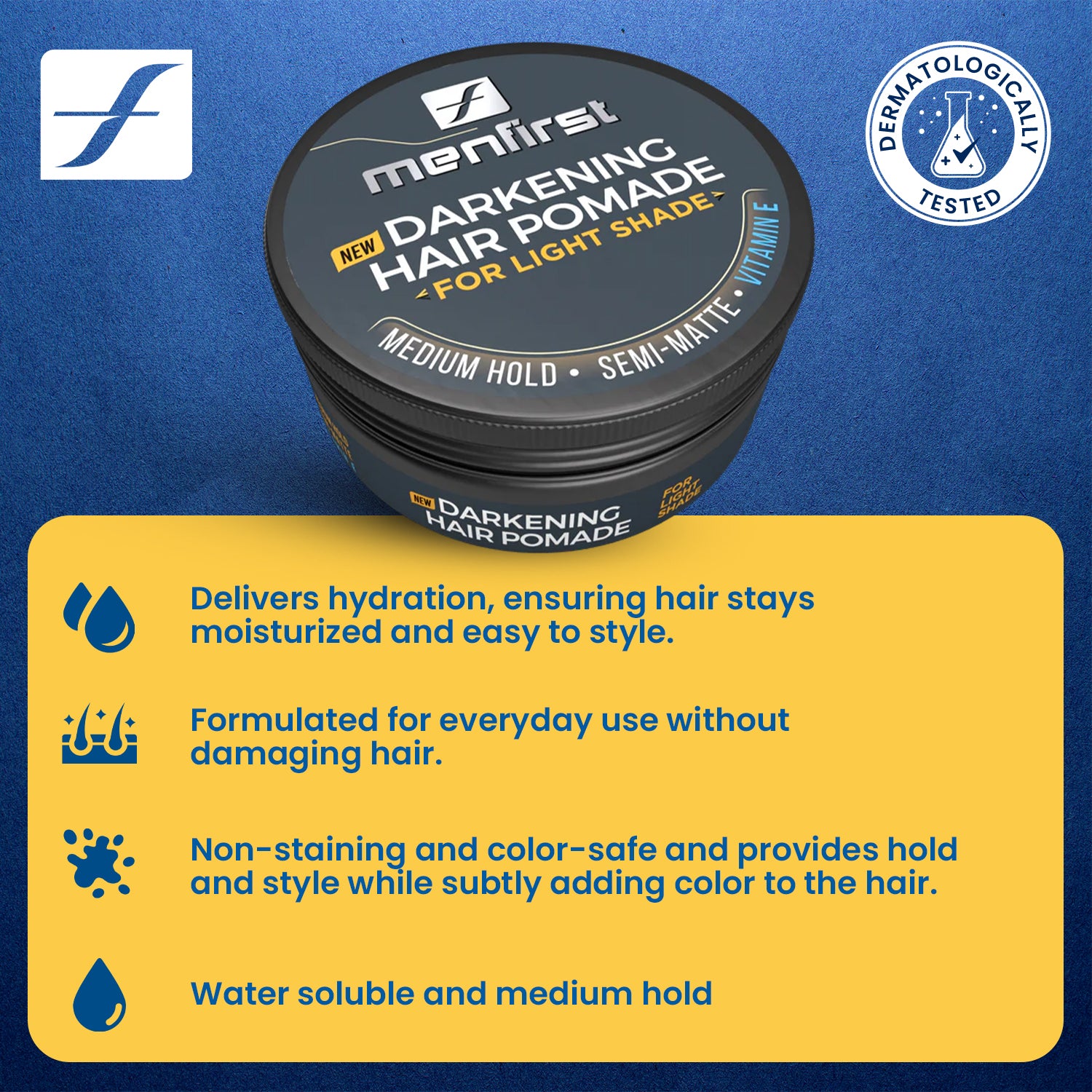Menfirst - Darkening Hair Pomade for Men - Light Brown to Blonde Hair  - 1 Pack