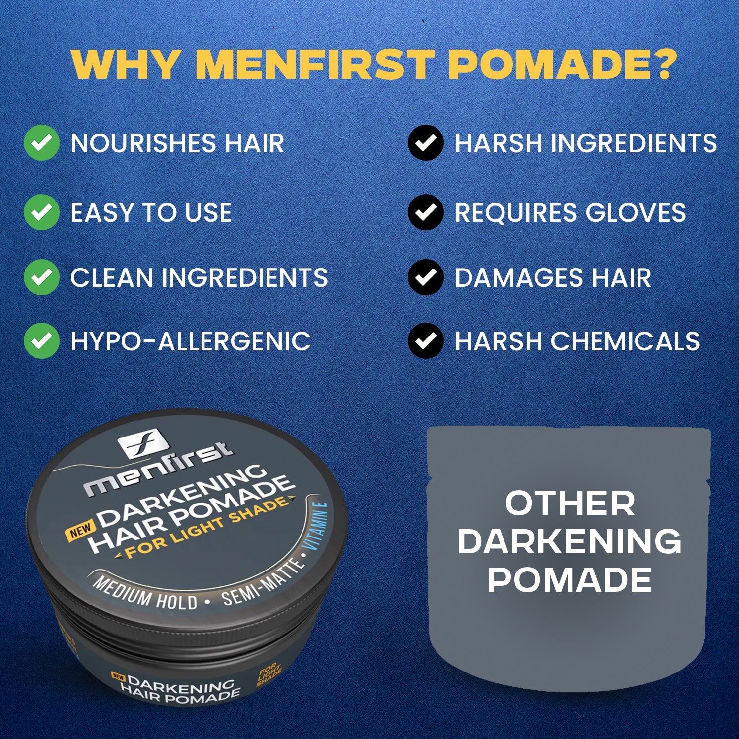 Menfirst - Darkening Hair Pomade for Men - Light Brown to Blonde Hair  - 1 Pack