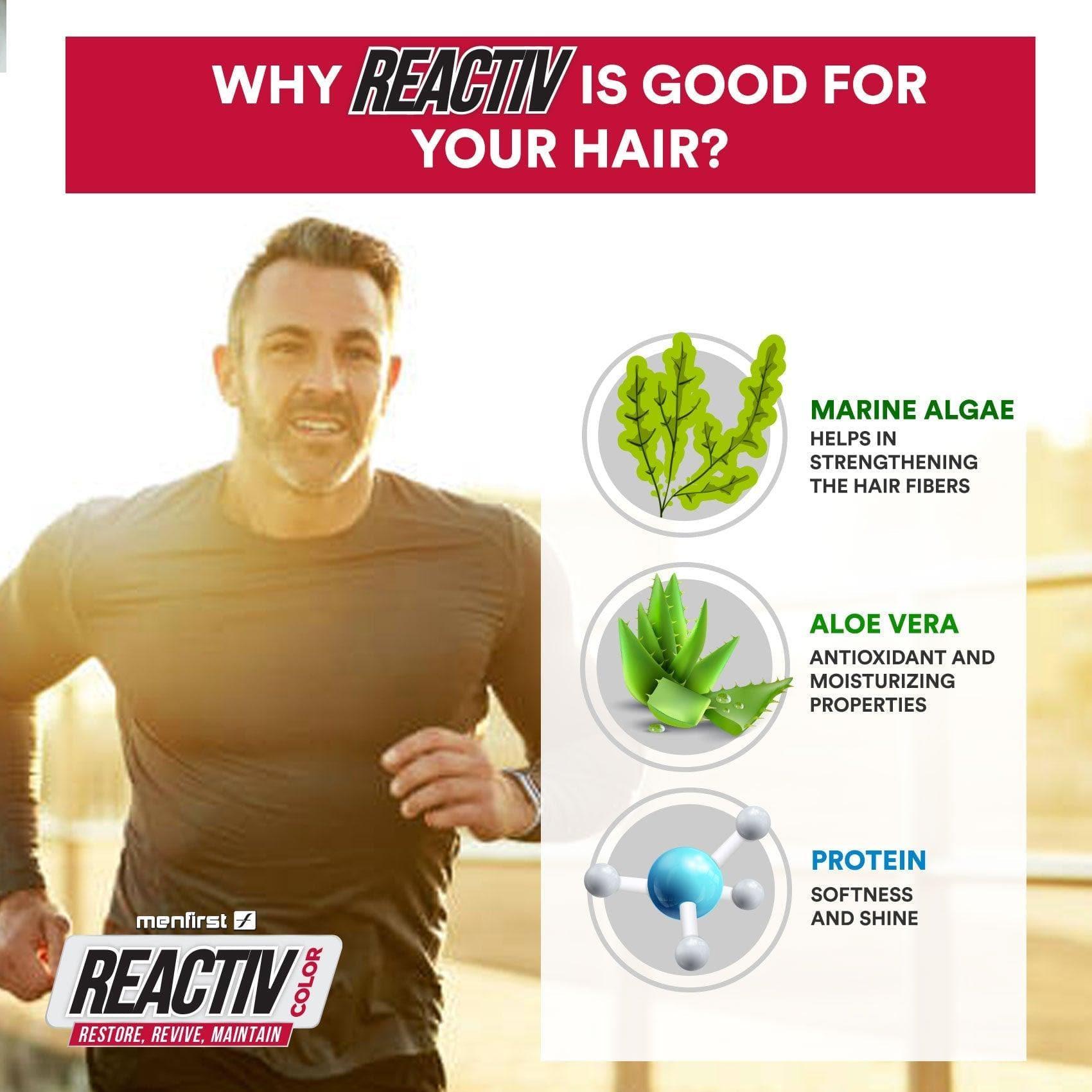 KIT 1 Reactiv + 1 Shampoo Hair Dark Shades + 1 Beard Wash - Menfirst - Dye hair