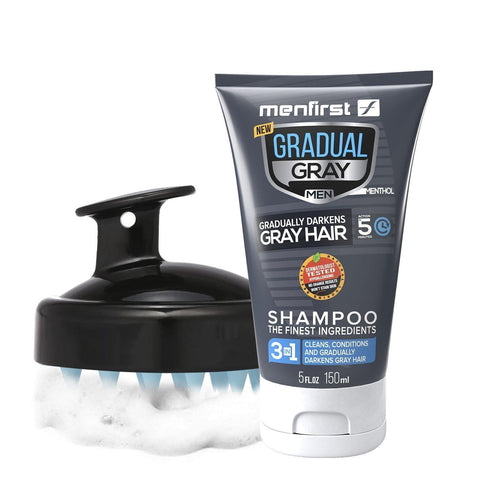 Kit Gradual Gray 3-1 Shampoo + Shampoo Brush Soft - Menfirst - Dye hair