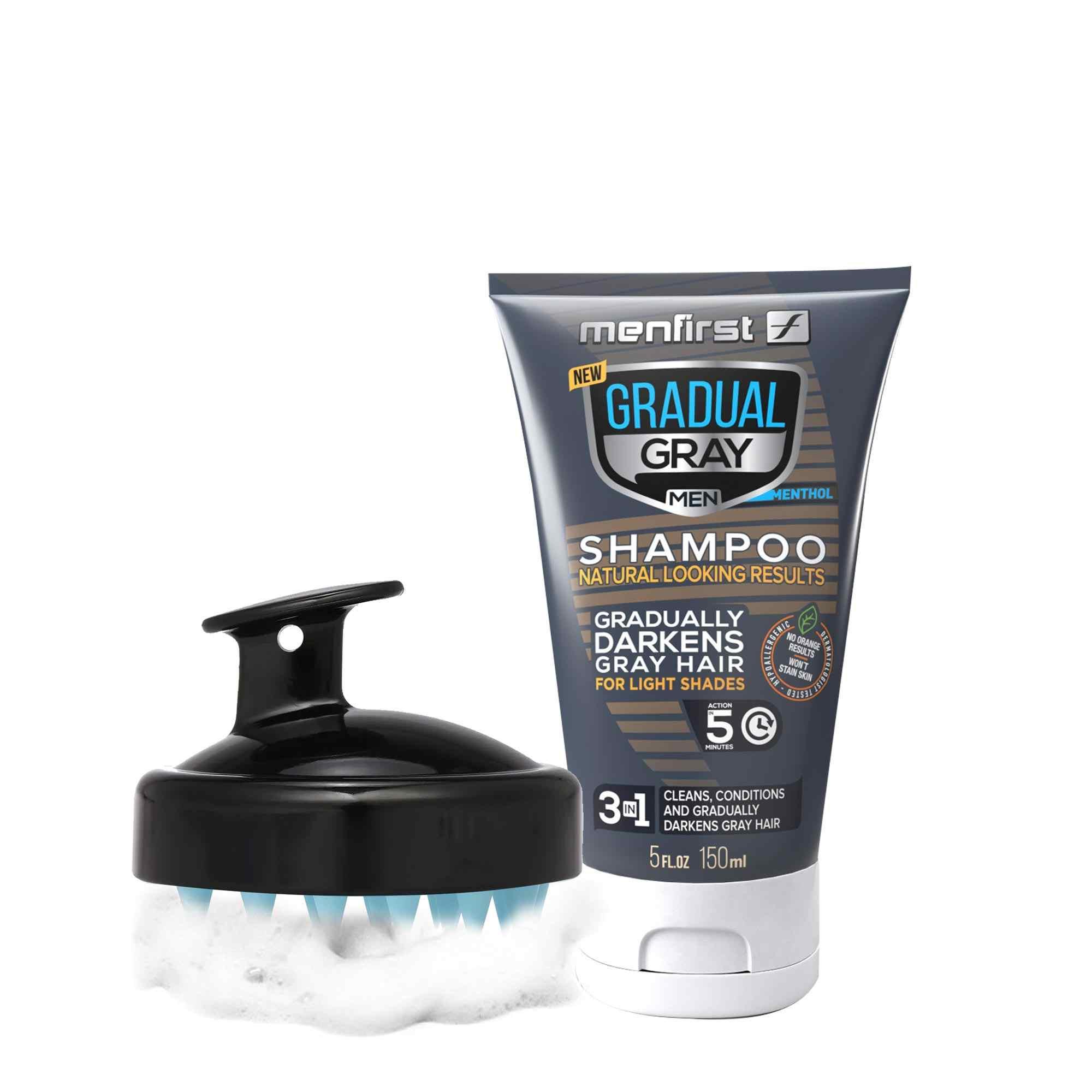Kit Gradual Gray 3-1 Shampoo + Shampoo Brush Soft - Menfirst - Dye hair